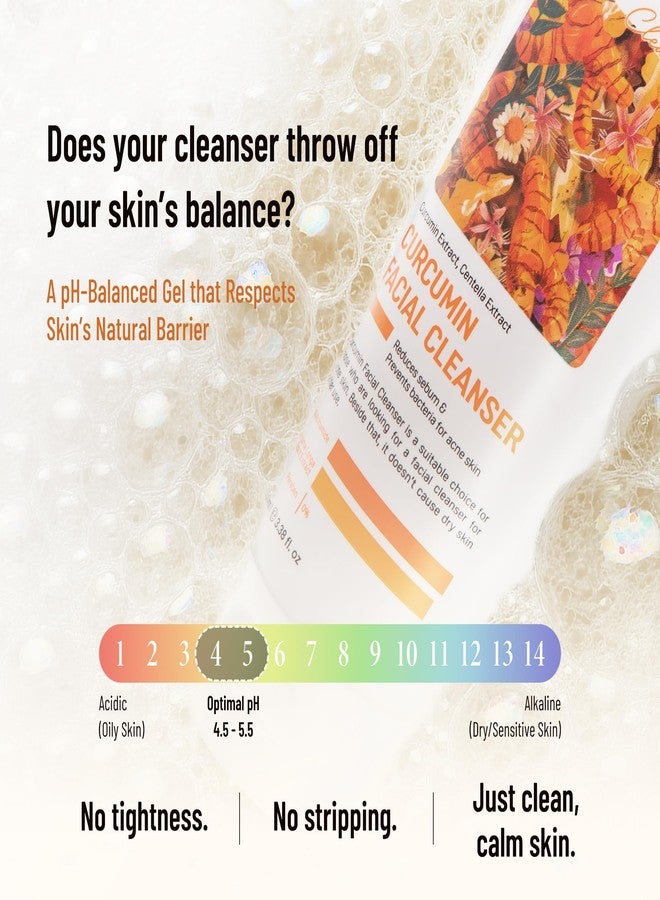 ABERA Turmeric Face Wash for Acne-Prone & Sensitive Skin – 4-in-1 Curcumin Cleanser with Niacinamide, BHA & Centella – Gentle pH Balanced, Non-Comedogenic, Sulfate Free Facial Cleanser, 3.38 Fl.oz. - Image 4